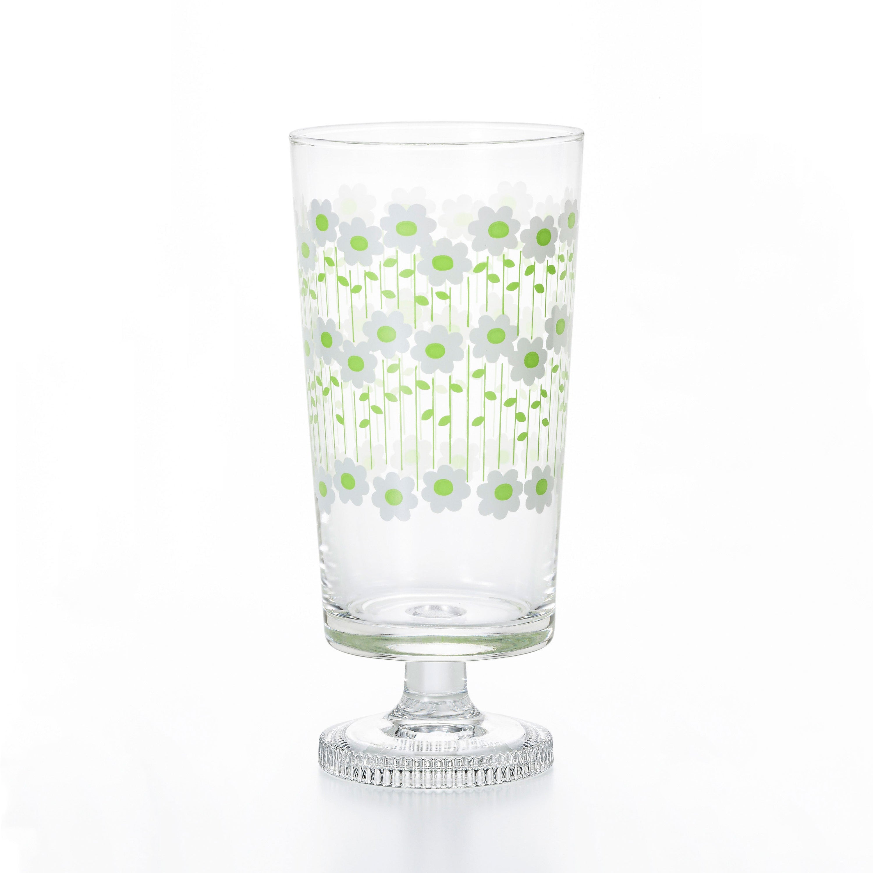 Japan Aderia Limited Edition - Showa Retro Floral Glass Goblet (Wildflowers)