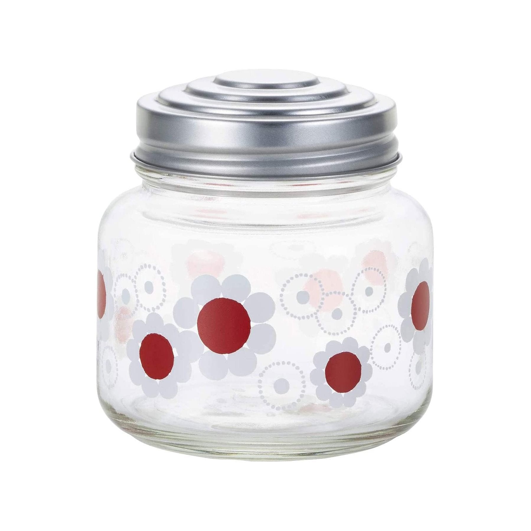 Japan Aderia - Showa Retro Bonbon Container (Red Flower)