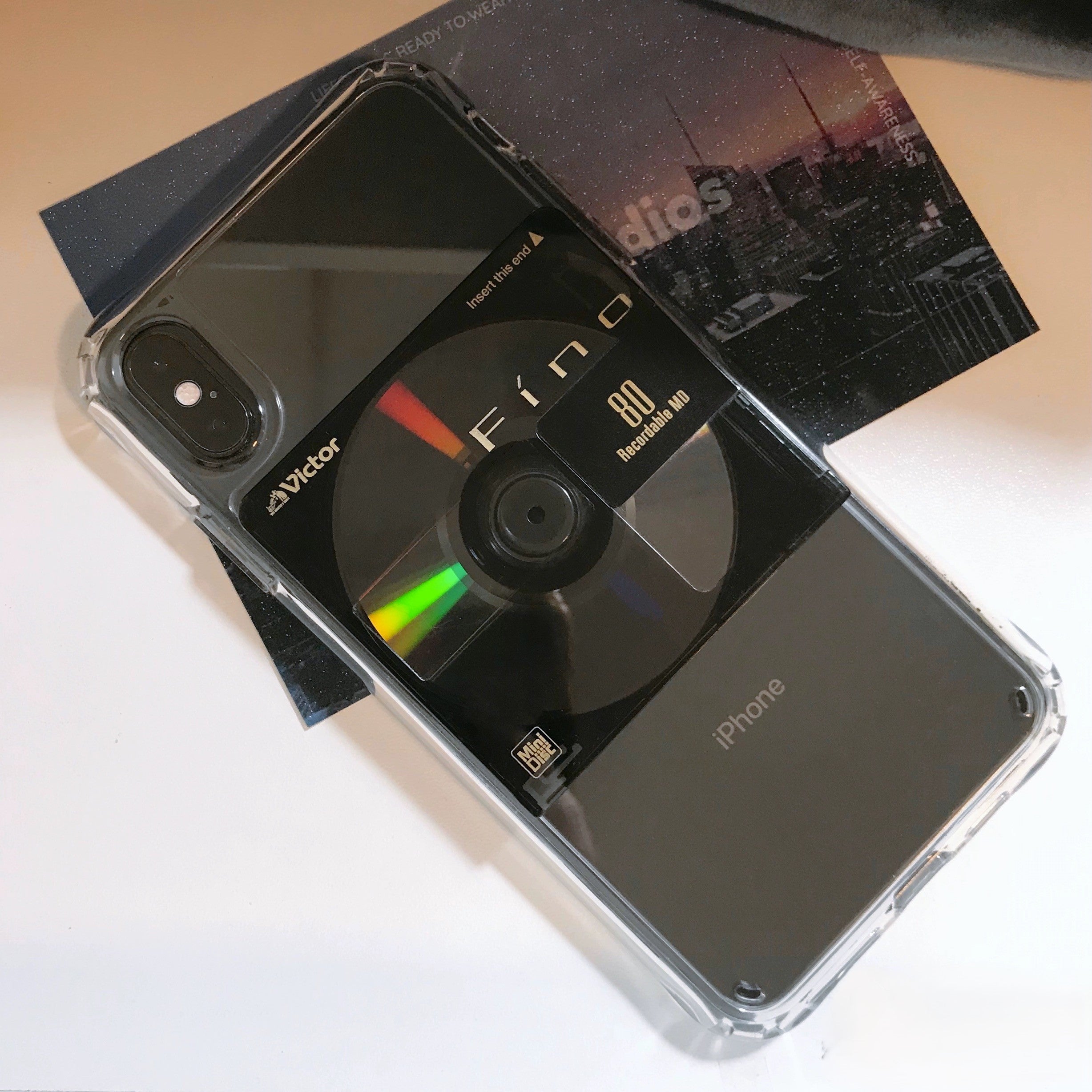 Vintage Clear Mini-Disc iPhone Case