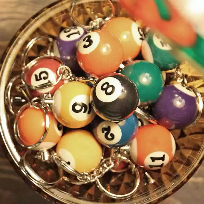 Taiwan Metalize Realistic Keychain Table Pool Pendant
