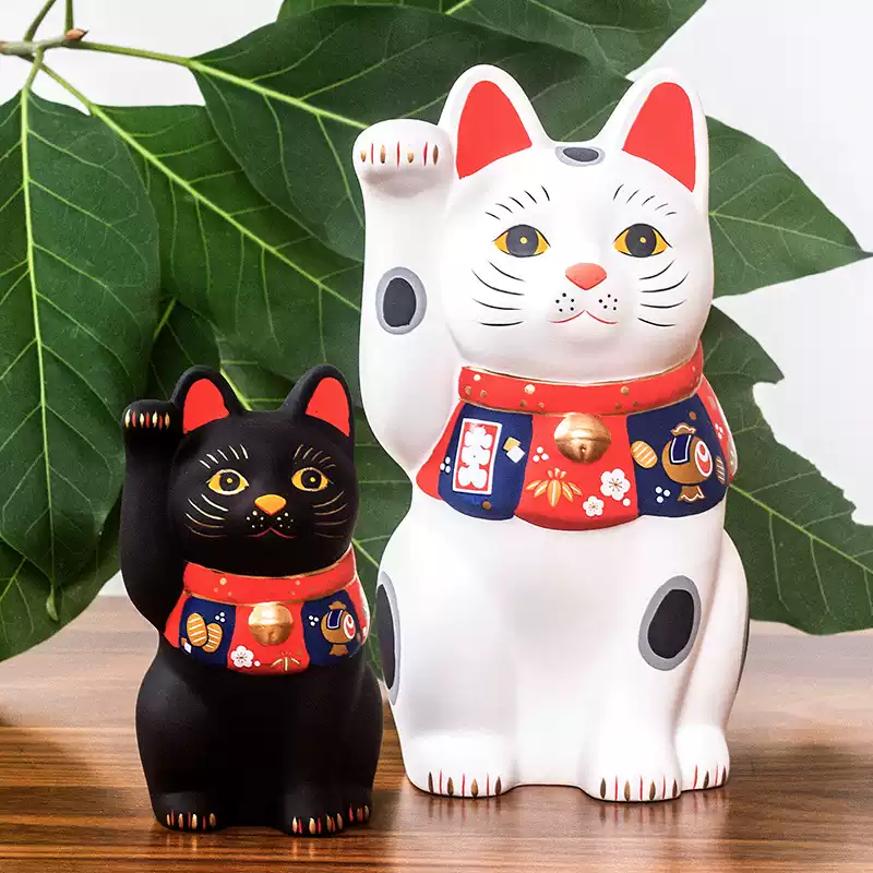 Japan Yakushigama - Fukusuke Ceramic Lucky Cat (White)