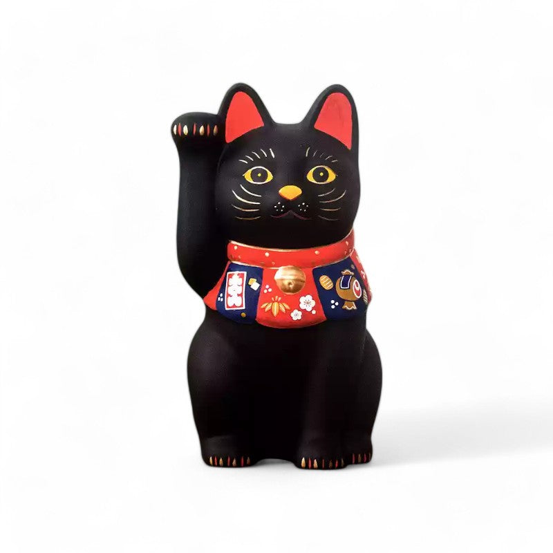 Japan Yakushigama - Fukusuke Ceramic Lucky Cat (Black)