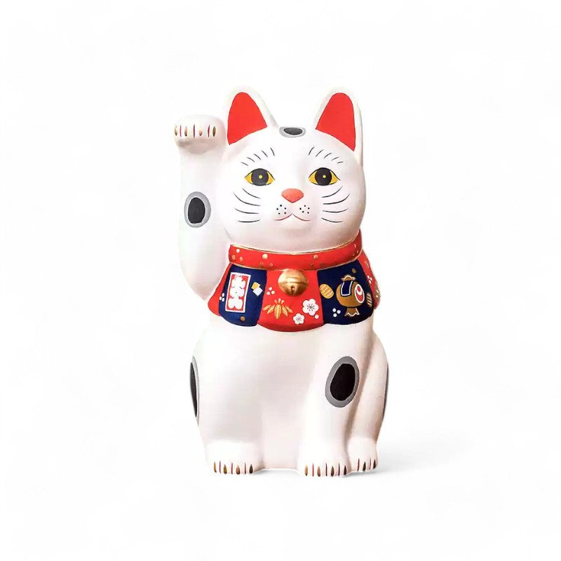 Japan Yakushigama - Fukusuke Ceramic Lucky Cat (White)