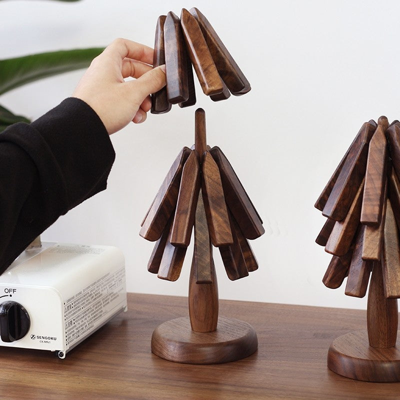 One Tree Black Walnut Heat-Resistant Mat Coaster Wooden Table Decor